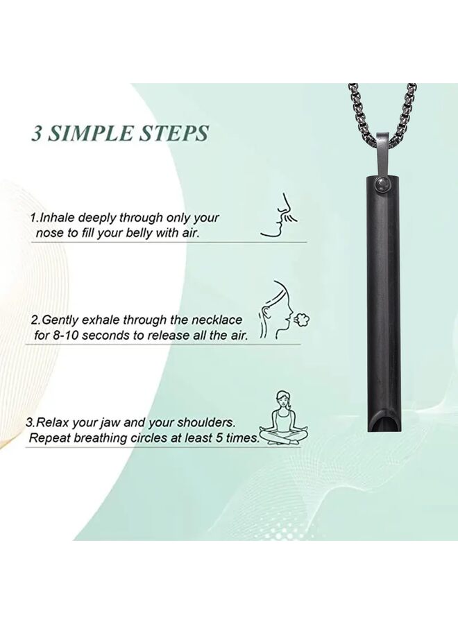 LAMAY Stainless Steel Anxiety Mindful Breathing Necklace, Anxiety Relief Items, The Breathing Necklace for Anxiety, Breathwork,Anxiety Breathing Tool - Image 4